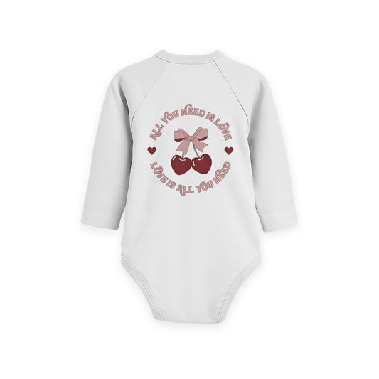 All you need is love - Girls long sleeve bodysuit