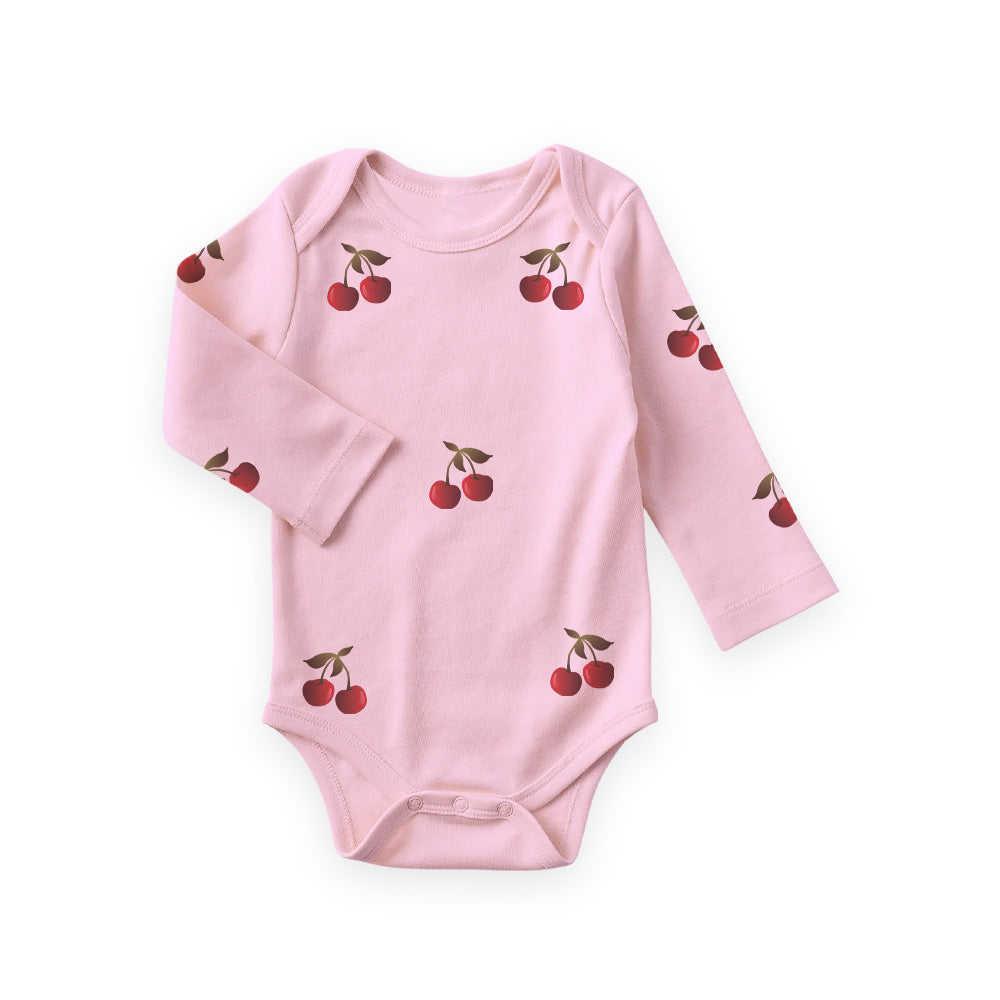 Cherries - Long sleeve baby bodysuit