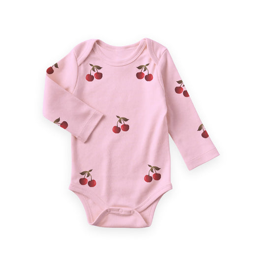 Cherries - Long sleeve baby bodysuit