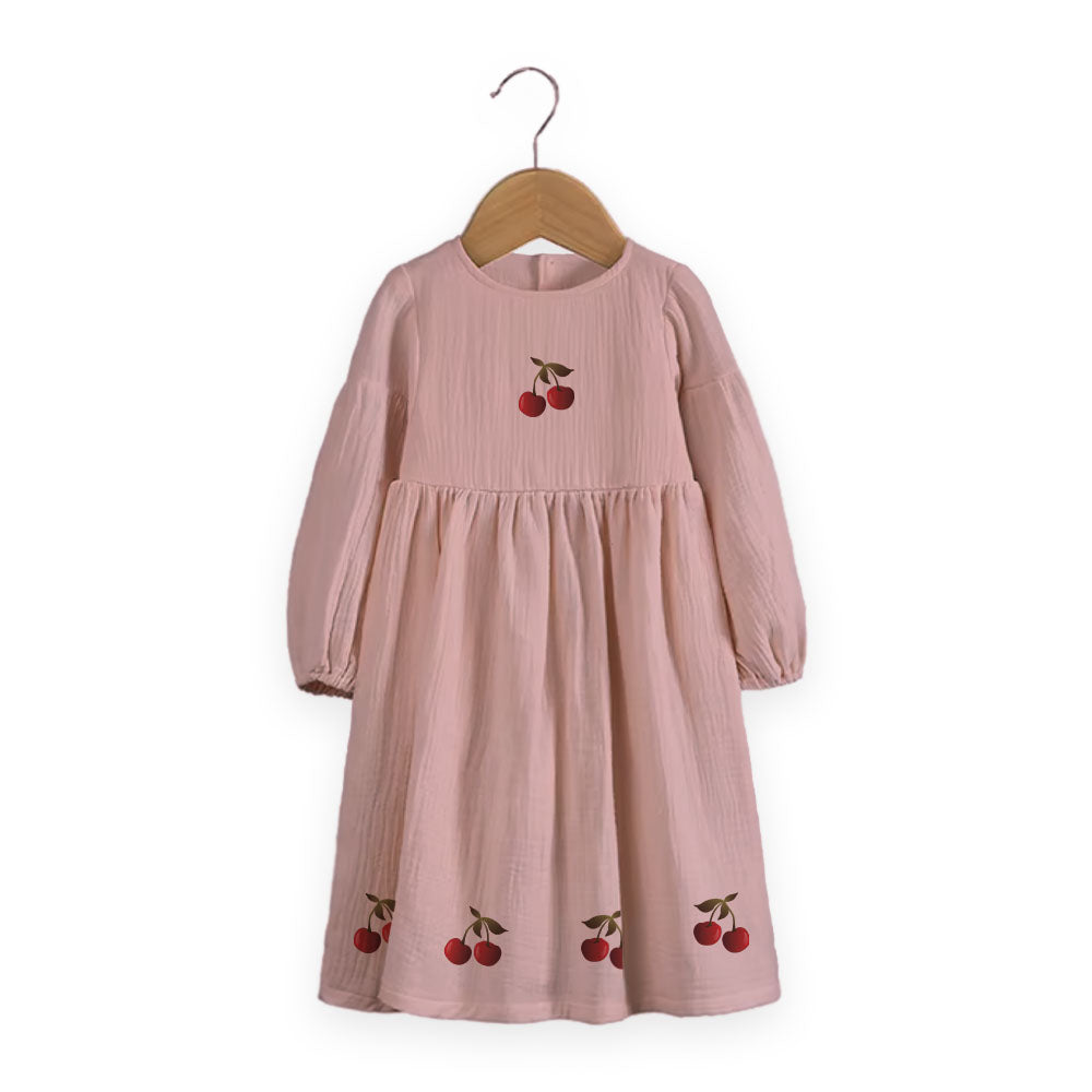 Cherries - Girls long everyday dress
