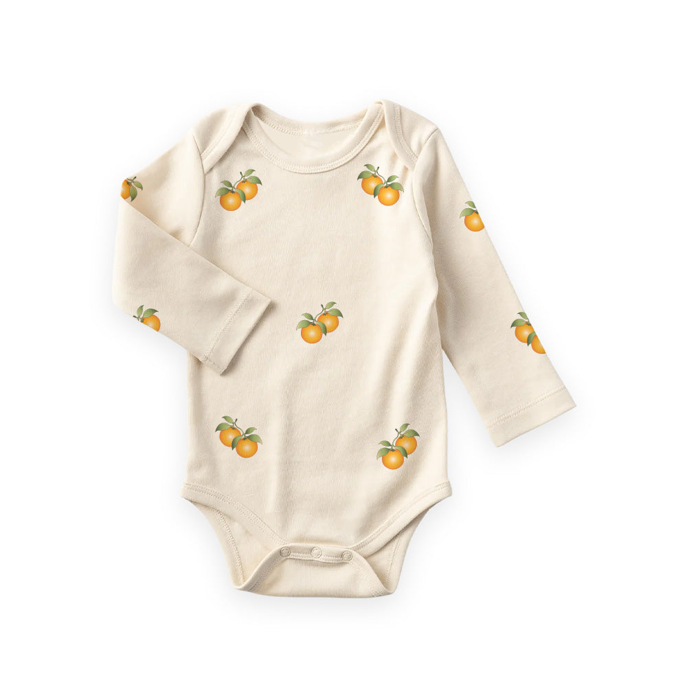 Oranges - Long sleeve baby bodysuit