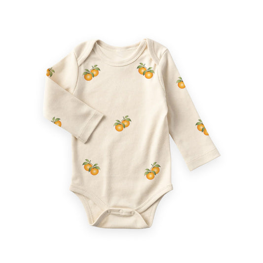 Oranges - Long sleeve baby bodysuit
