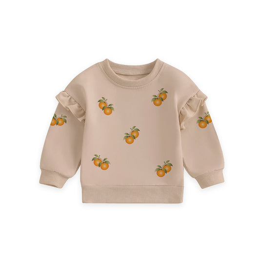 Oranges - Girls sweatshirt with frills